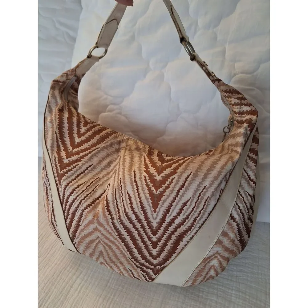 The Sports Sac Hobo Abstract Animal Print Tan Camel